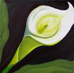  - Lily-with-petal-floral-art-picture-of-white-lily-with-a-green-leaf-by-floral-artist-janice-webb
